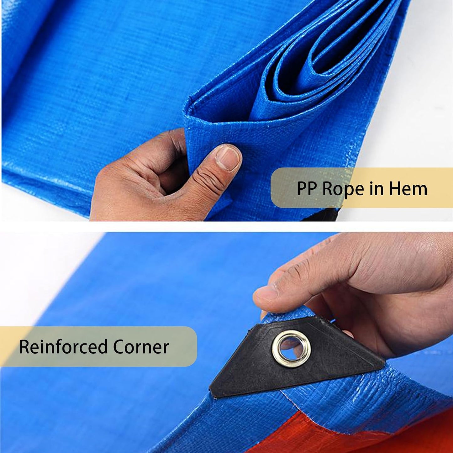 Lona impermeable 9x12.5ft cubierta multiusos con ojales
