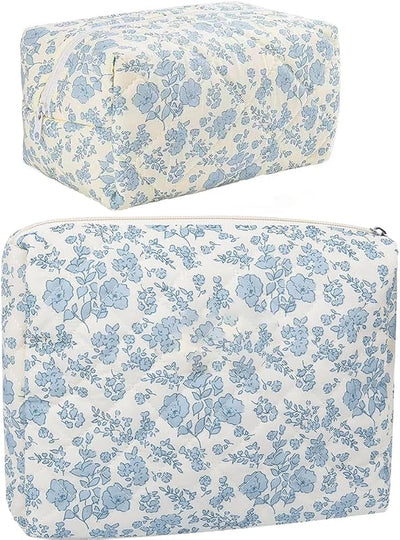 2 bolsas maquillaje grandes organizador viaje con cremallera