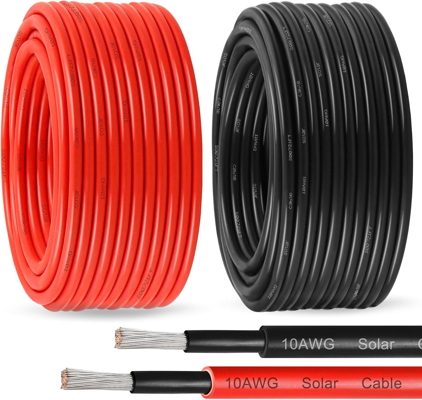 Cable solar 10 AWG 60 pies negro y rojo para exteriores