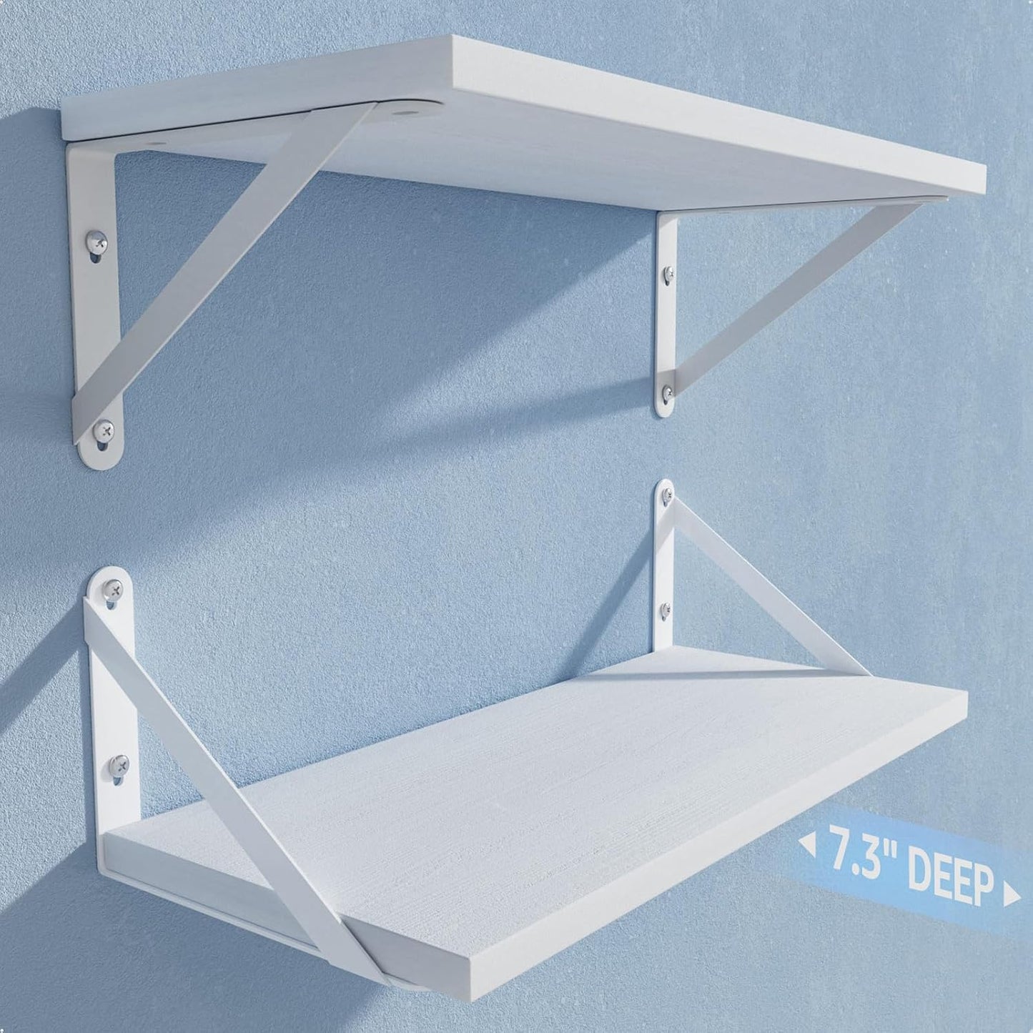 Estantes pared set 2 madera paulownia 18.5cm prof