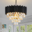Candelabro cristal 7 luces negro para comedor sala