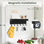Soporte magnético llaves pared 9.6" 6 ganchos negro