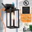 2 Luces pared exterior sensor toma corriente negras