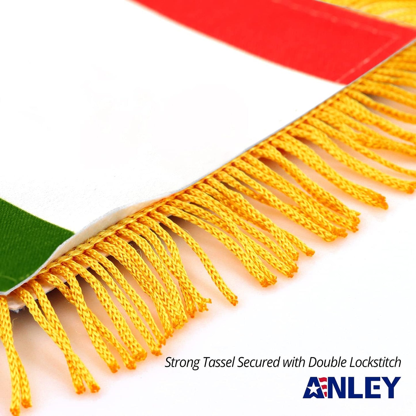 Bandera colgante Italia 4x6pulg con ventosa y flecos