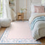 Alfombra bohemia festoneada dormitorio niña 5x7ft lavable