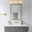 Lámpara baño 3 luces doradas cubiertas copa vino moderna