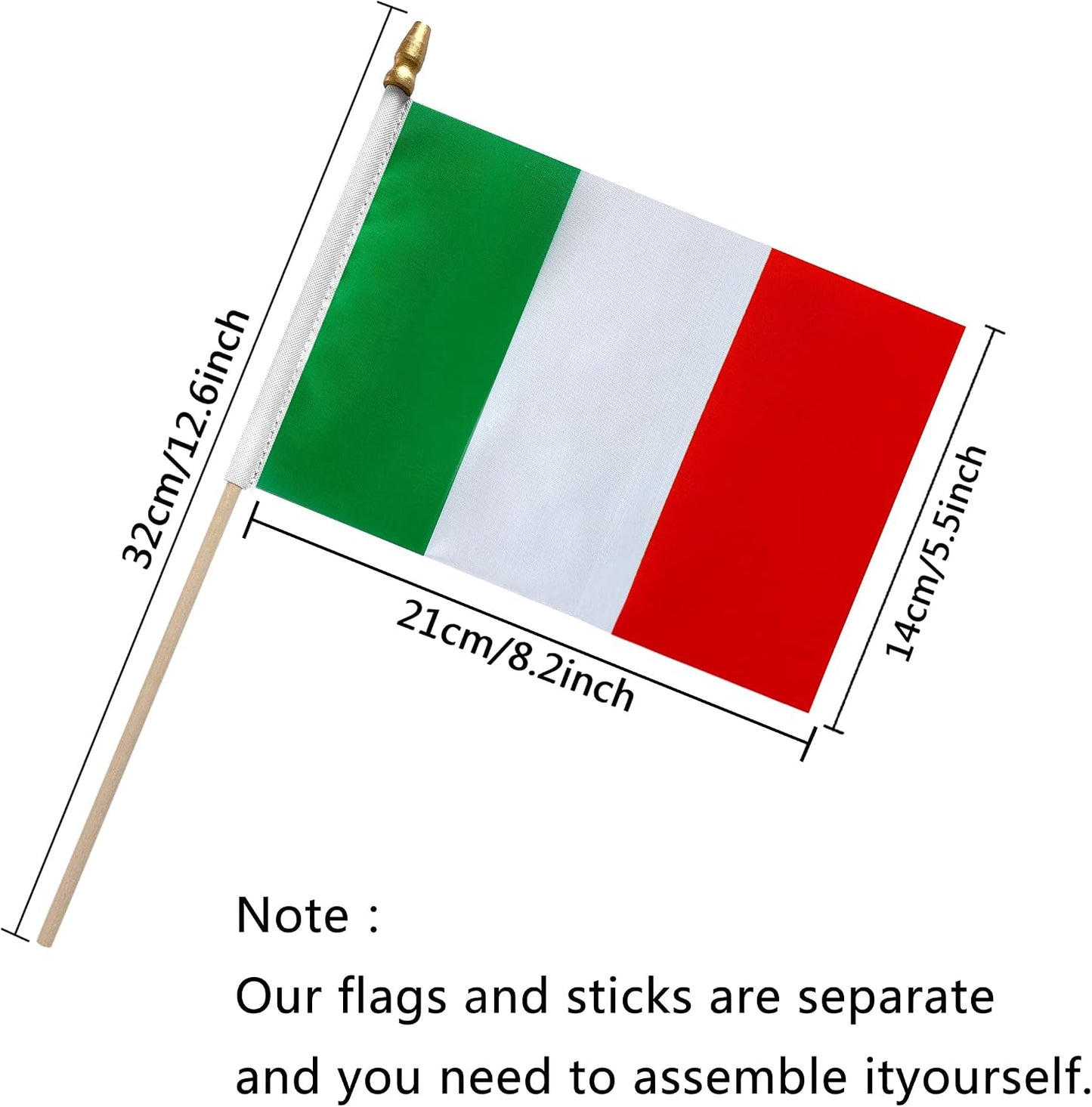 Banderas italianas 5x8" pack 12
