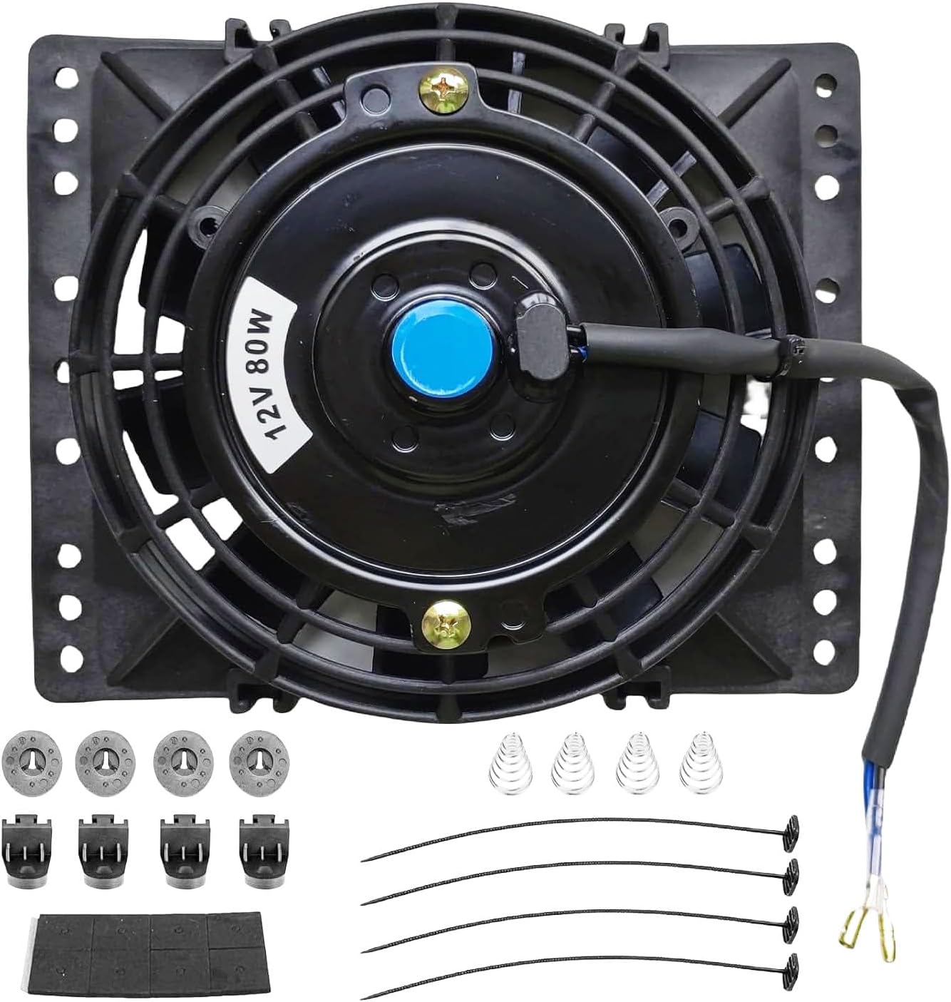 Ventilador radiador 6" 650CFM 12V universal con kit