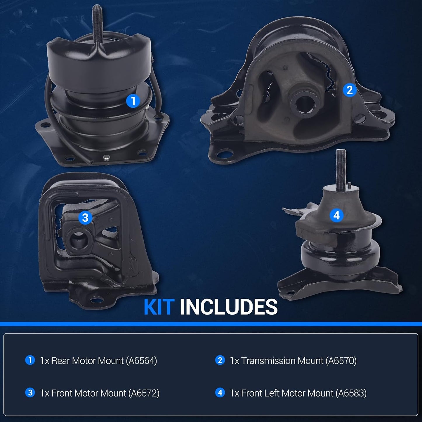 Kit montaje motor Honda Accord 98-02 2.3L trans auto 4 Pzas