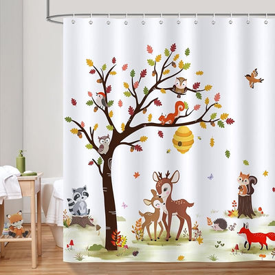 Cortina ducha niños 72x72pulg poliéster 12 ganchos