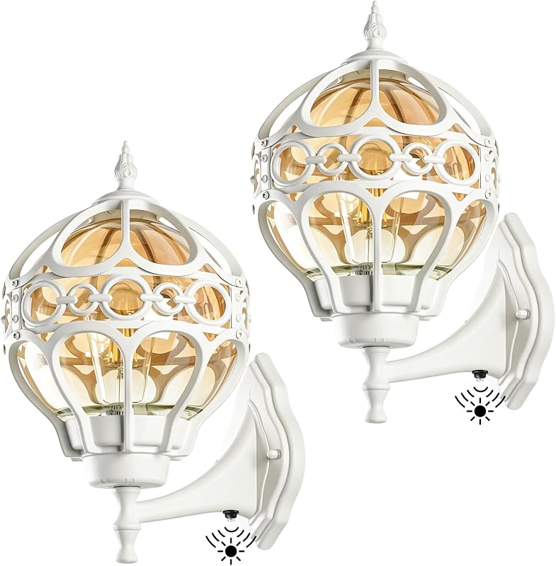 Luces pared exterior globo amanecer luz blanca aplique