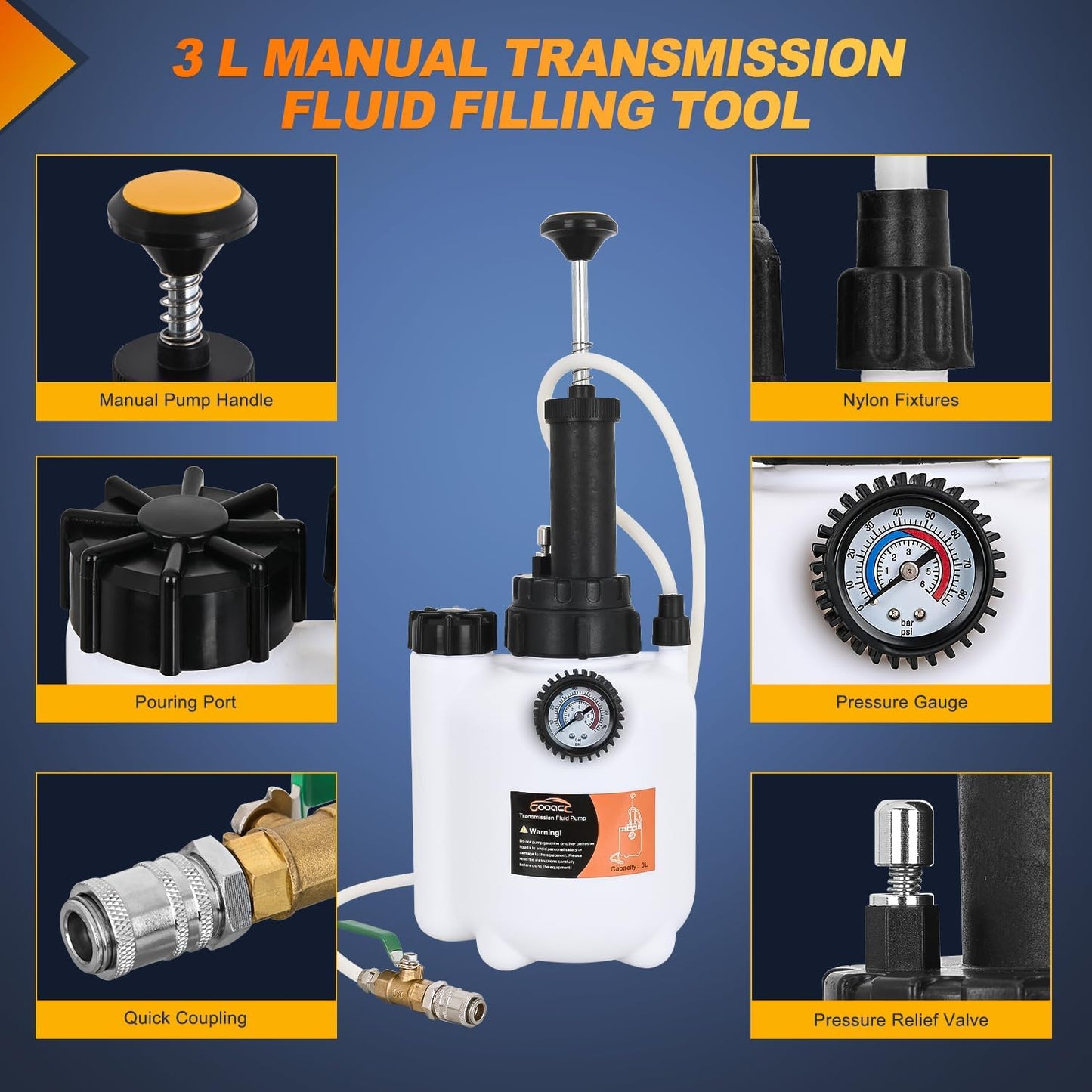 Kit bomba ATF manual 3L con 8 adaptadores