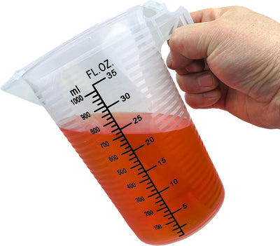 Vasos medidores 35oz plástico para químicos aceite piscina