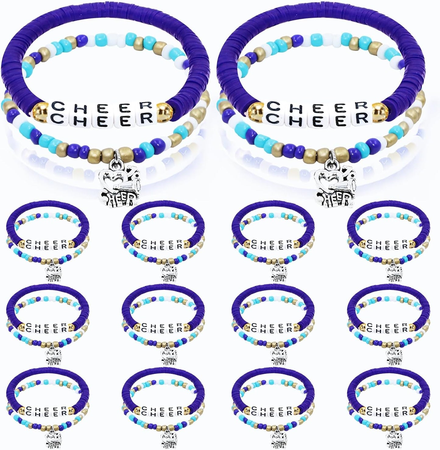 48 Pulseras Apilables Heishi para Animadoras Mujer