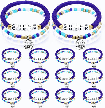 48 Pulseras Apilables Heishi para Animadoras Mujer
