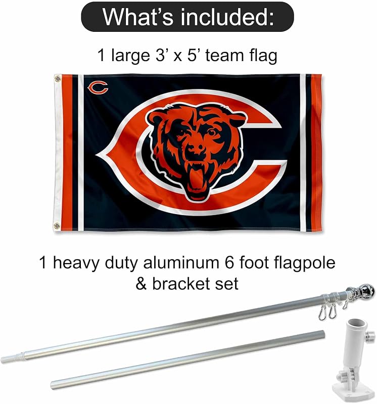 Kit soporte y mástil bandera doble logotipo Bears