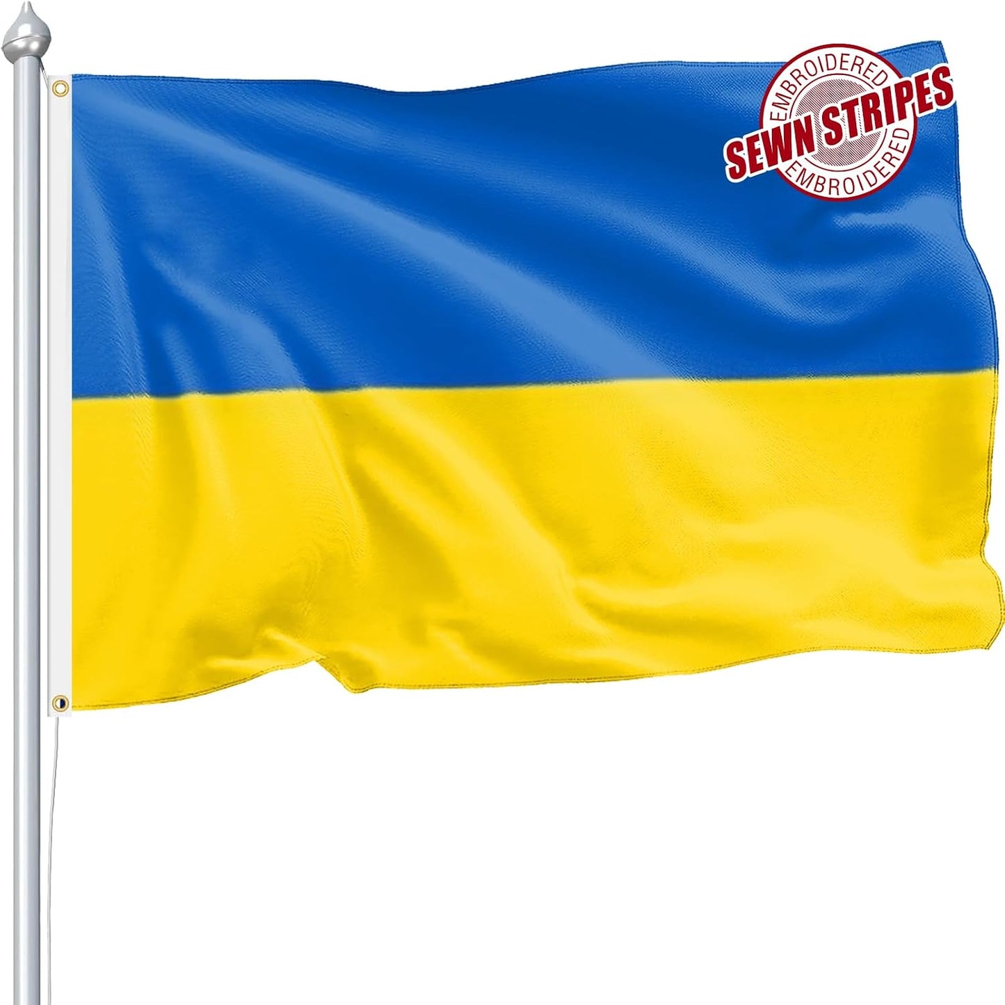 Bandera Ucrania 3x5ft nailon 210D rayas doble cara