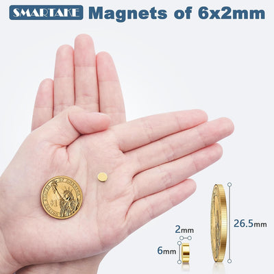 120 Pzas Imanes Neodimio 6x2mm para Nevera Pizarra