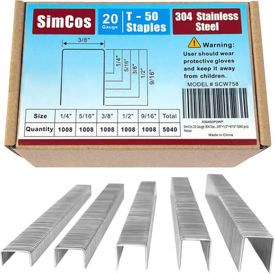 Grapas acero inox 304 tapicería 3/8 pulg 1008 uds