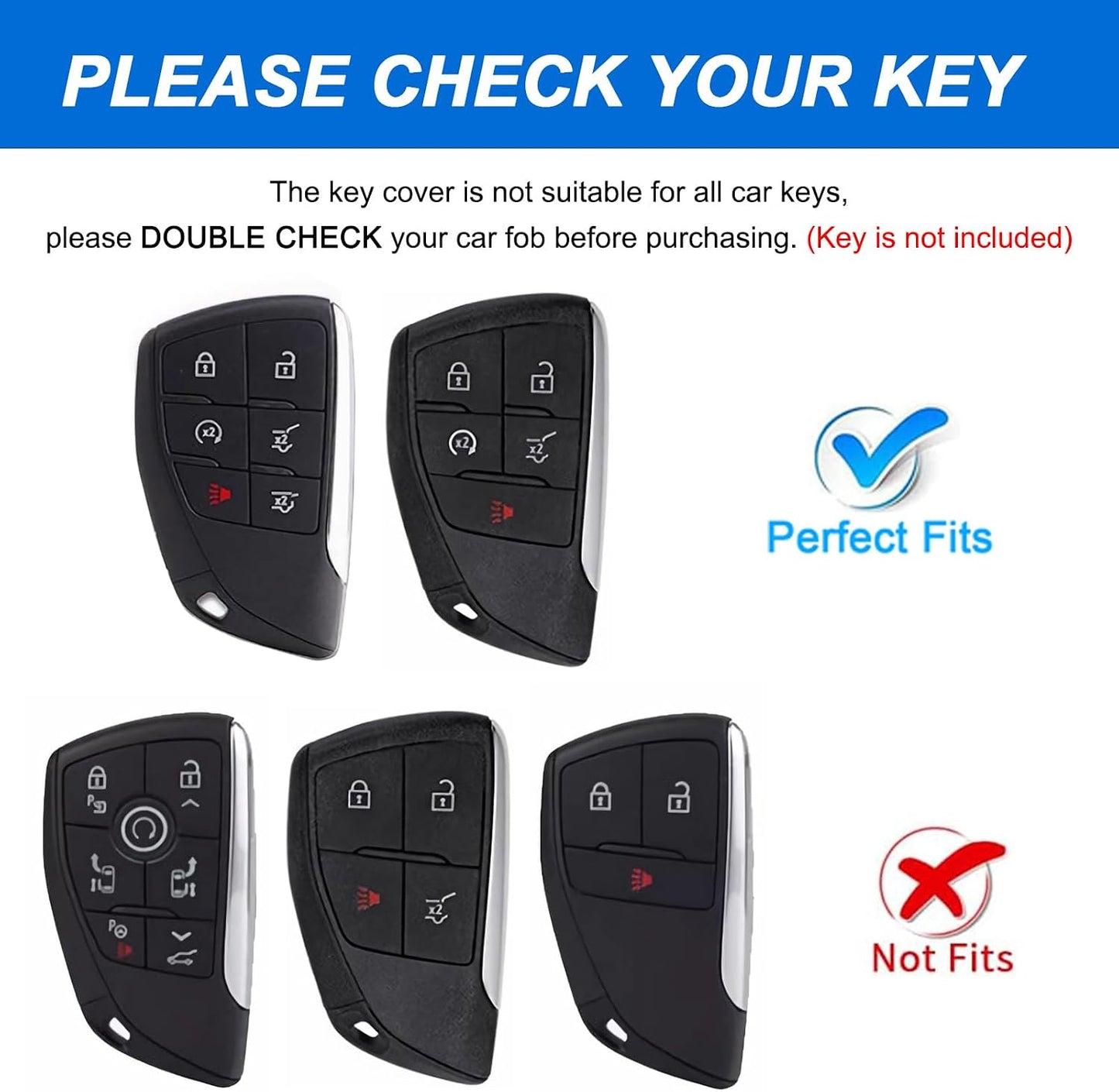 Estuche TPU suave para llavero Chevy 6 botones azul