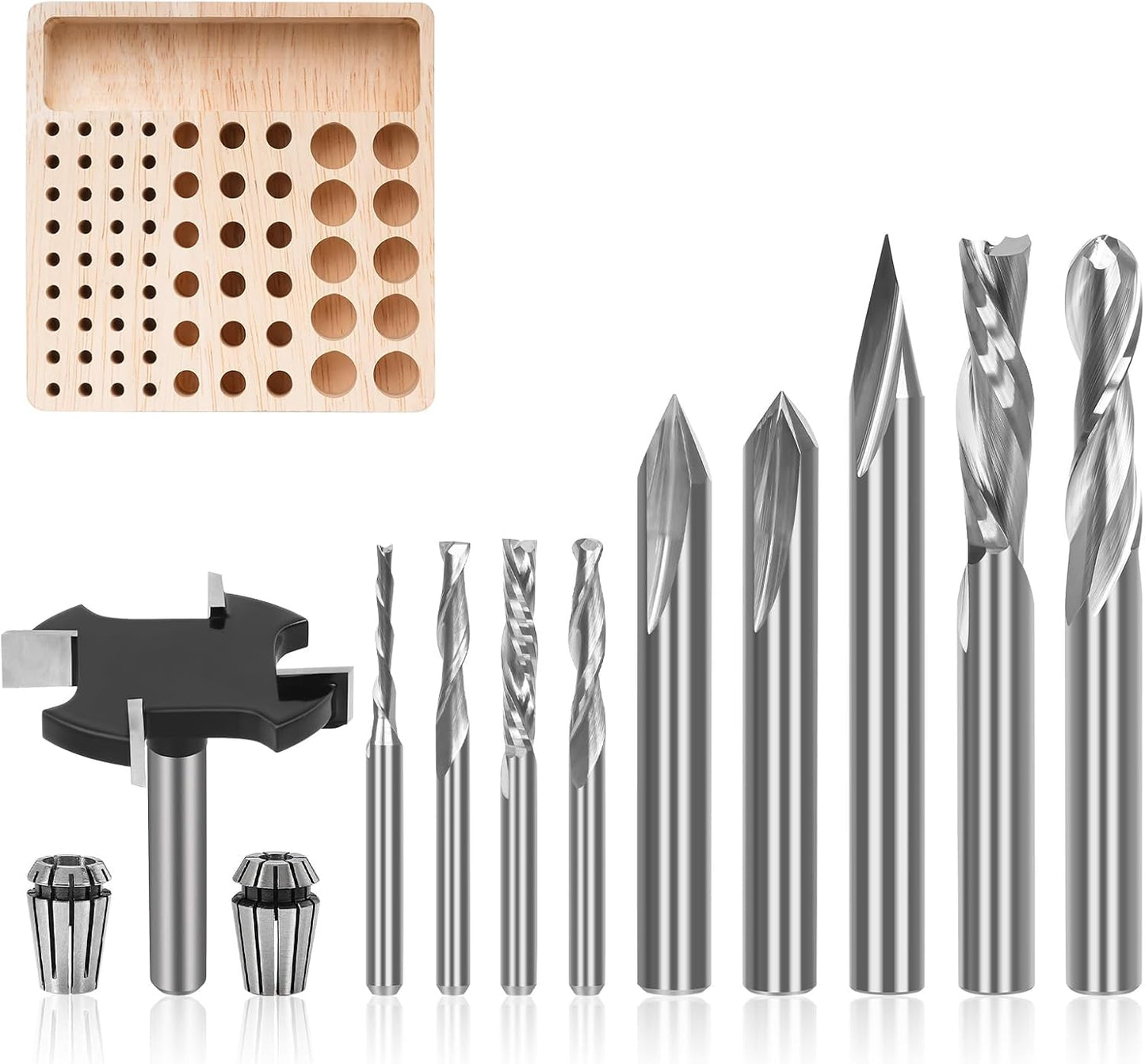 Set 10 Brocas Carburo CNC Carpintería Tallado