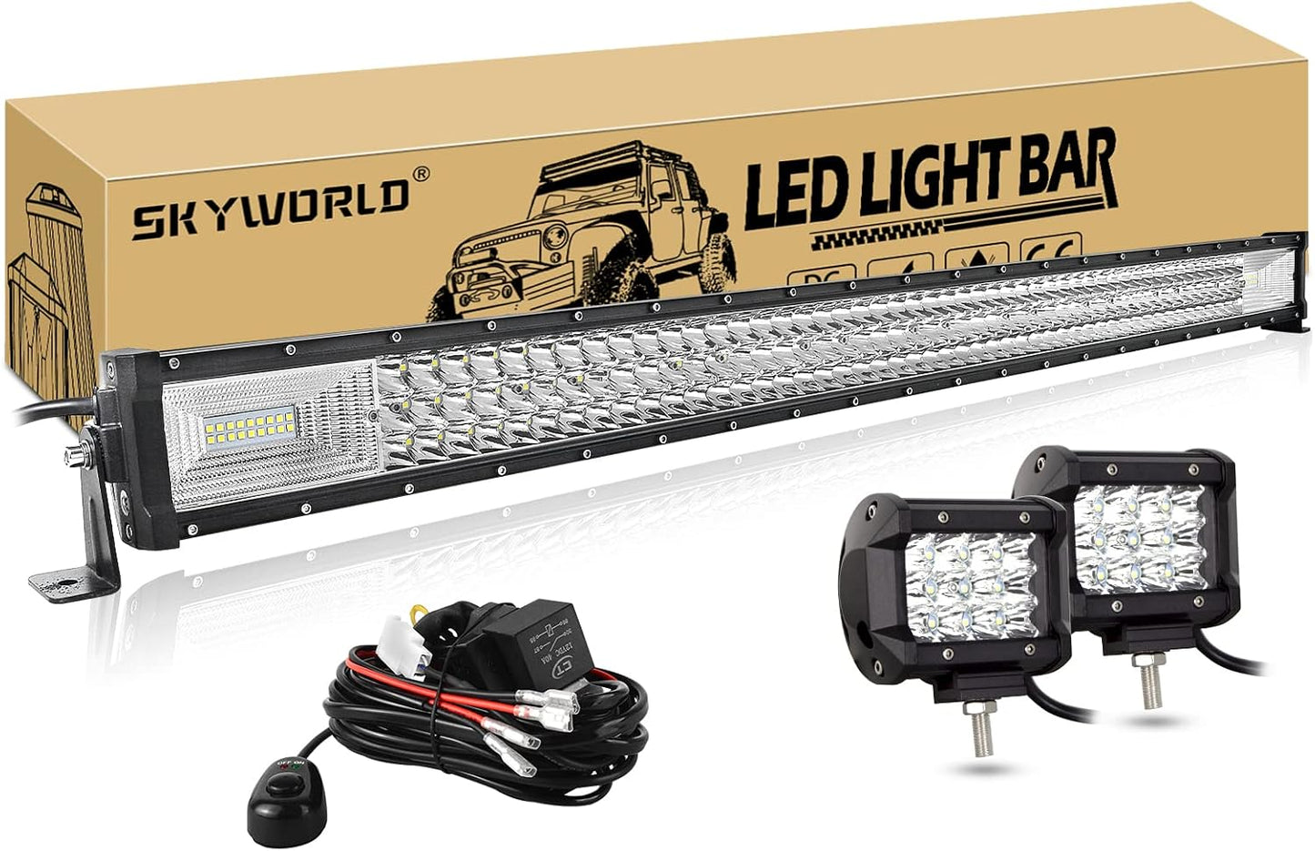 Barra luz LED 42" 540W con luces antiniebla camión