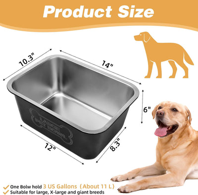 Cuenco agua 3gal acero inox para perros interiores exteriores