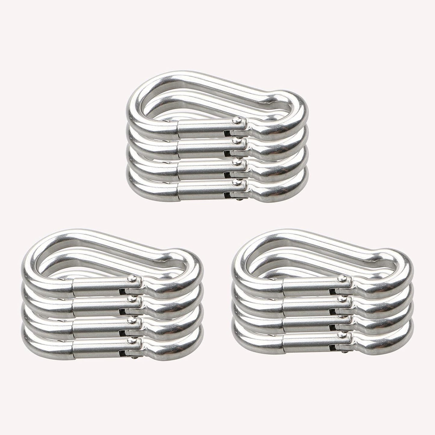 Mosquetón acero inox 304 resorte para hamaca perro plateado