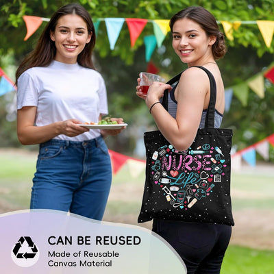 Bolso tote canvas reutiliz. para mujer regalo navidad