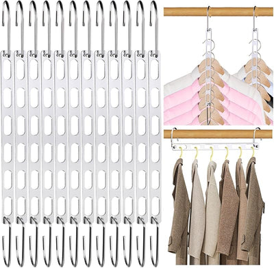 12 Pzas Perchas Metálicas Plegables Ahorro Espacio