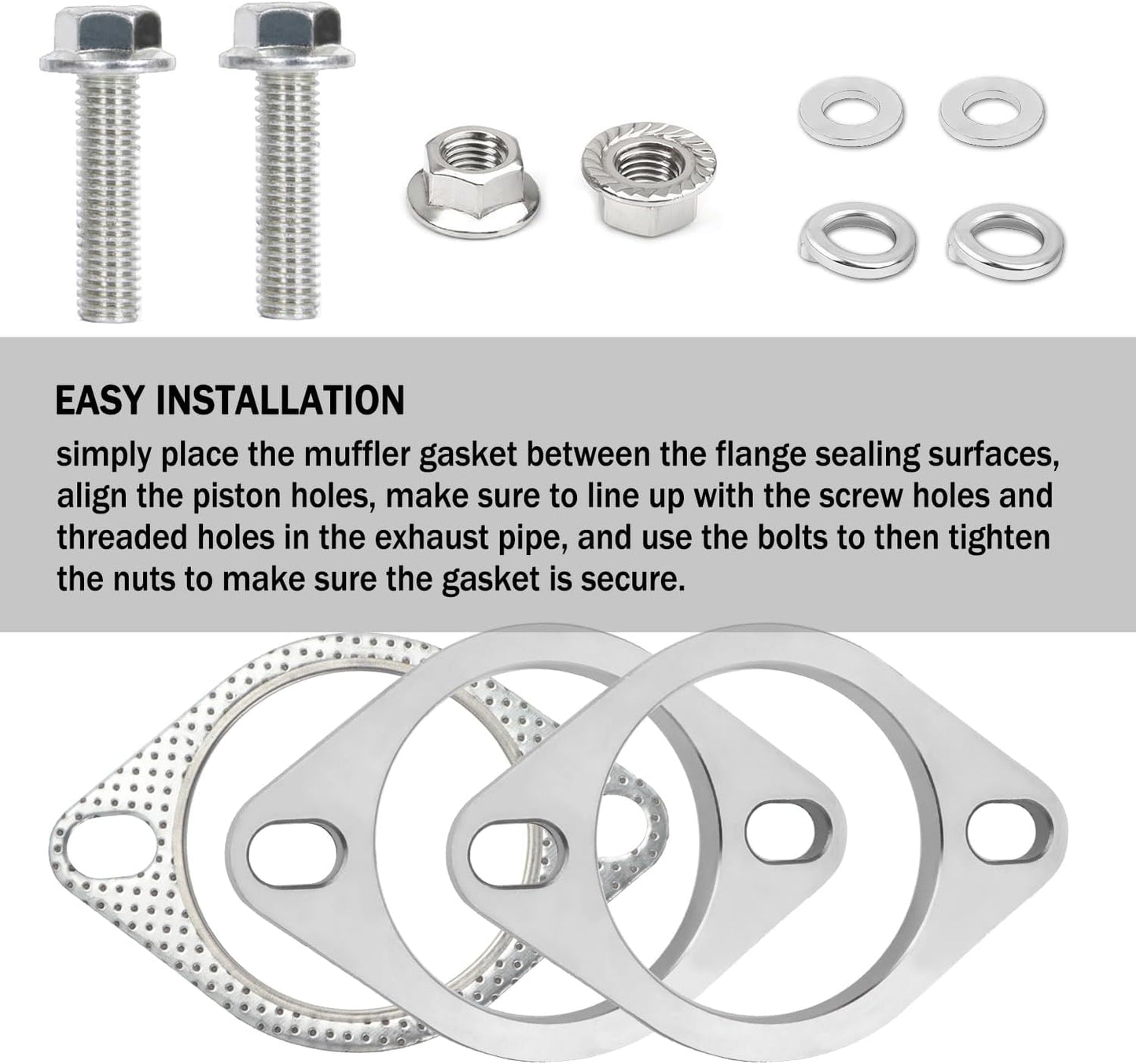 Kit reparación brida escape 2.5" acero inox