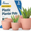 Set 5 macetas plástico rosa con drenaje