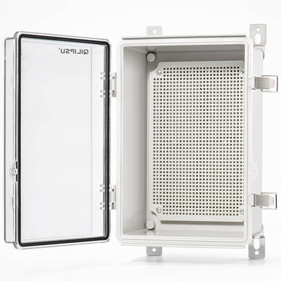 Caja conexiones acero inox tapa plástico ABS gris IP67