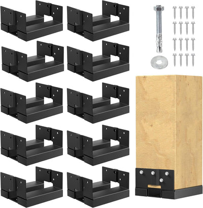 Base poste cubierta 6x6pulg soporte con separador 1pulg negro