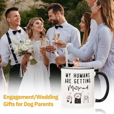 Taza regalo compromiso para amantes de perros y gatos