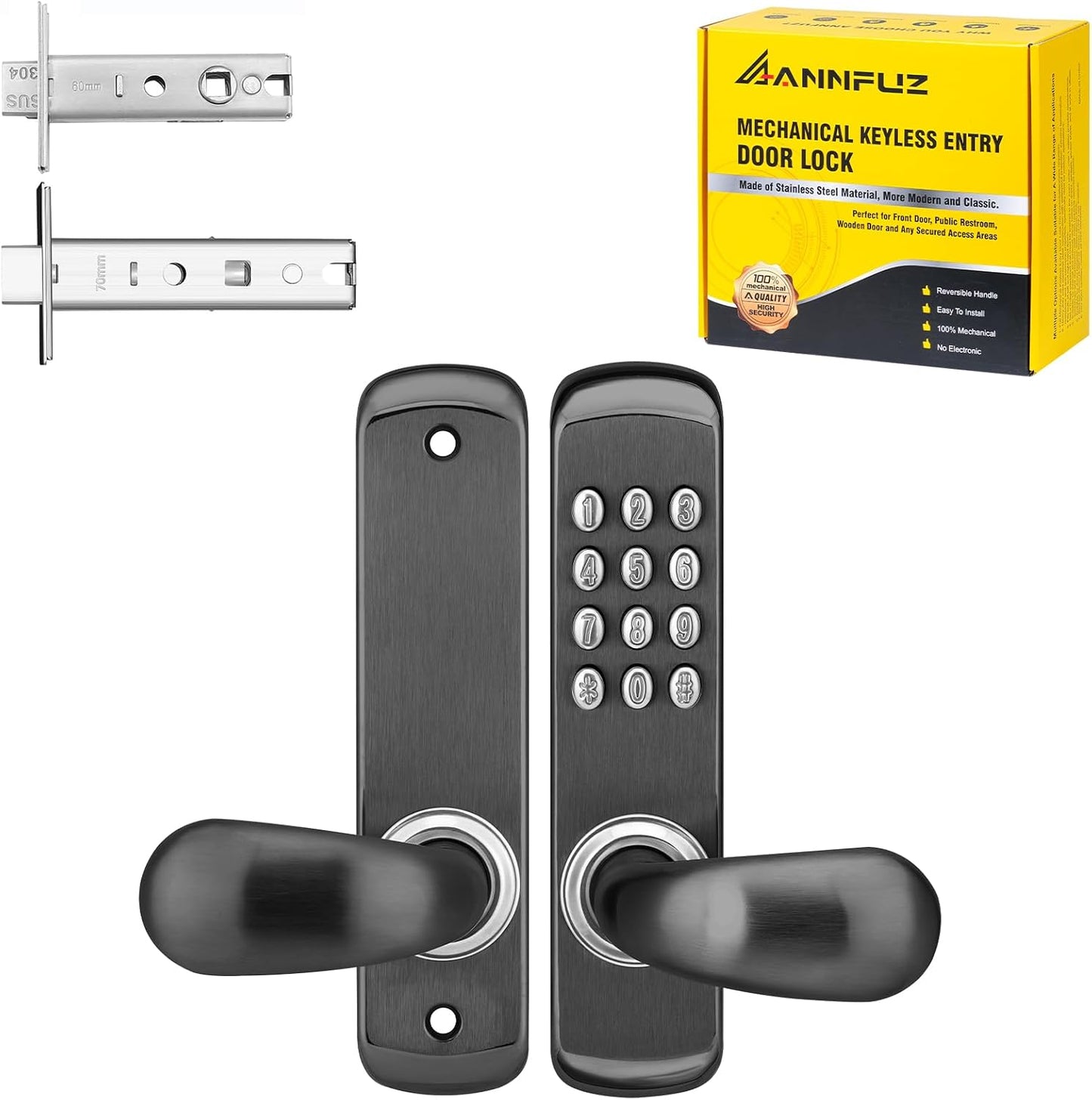 Cerradura puerta teclado mecánico acero inox bloqueo