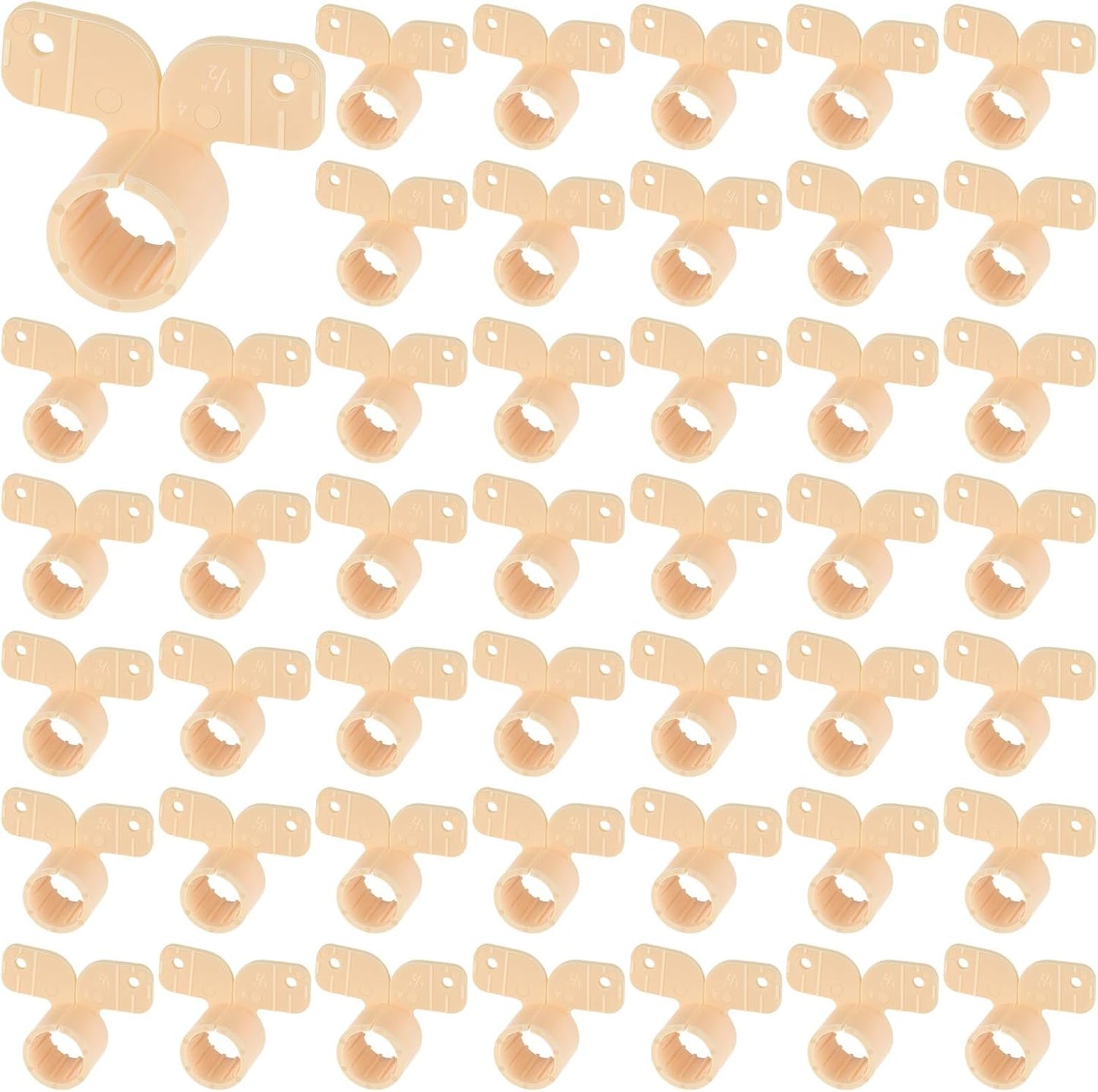 50 Abrazaderas PEX 1/2pulg para Tubos Beige