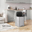 Bote basura cocina 50L acero inox cierre pedal plateado