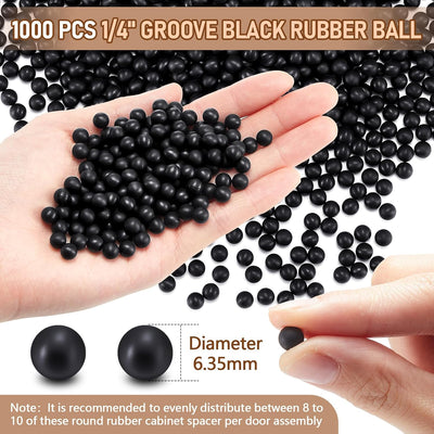 1000 Espaciadores Goma Negra 1/4pulg para Carpintería