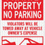 Placa privado no estacionar 18x12" resistente luz exterior