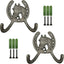 2 Ganchos Hierro Fundido Doble Occidental 4.5"