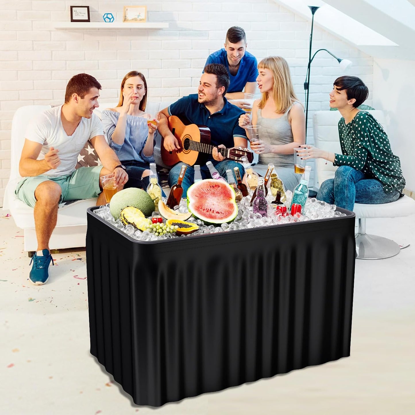 Mesa hielo 4ft plegable con drenaje para fiestas barbacoa