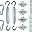 Kit herrajes vela sombra rectangular acero inox 8"