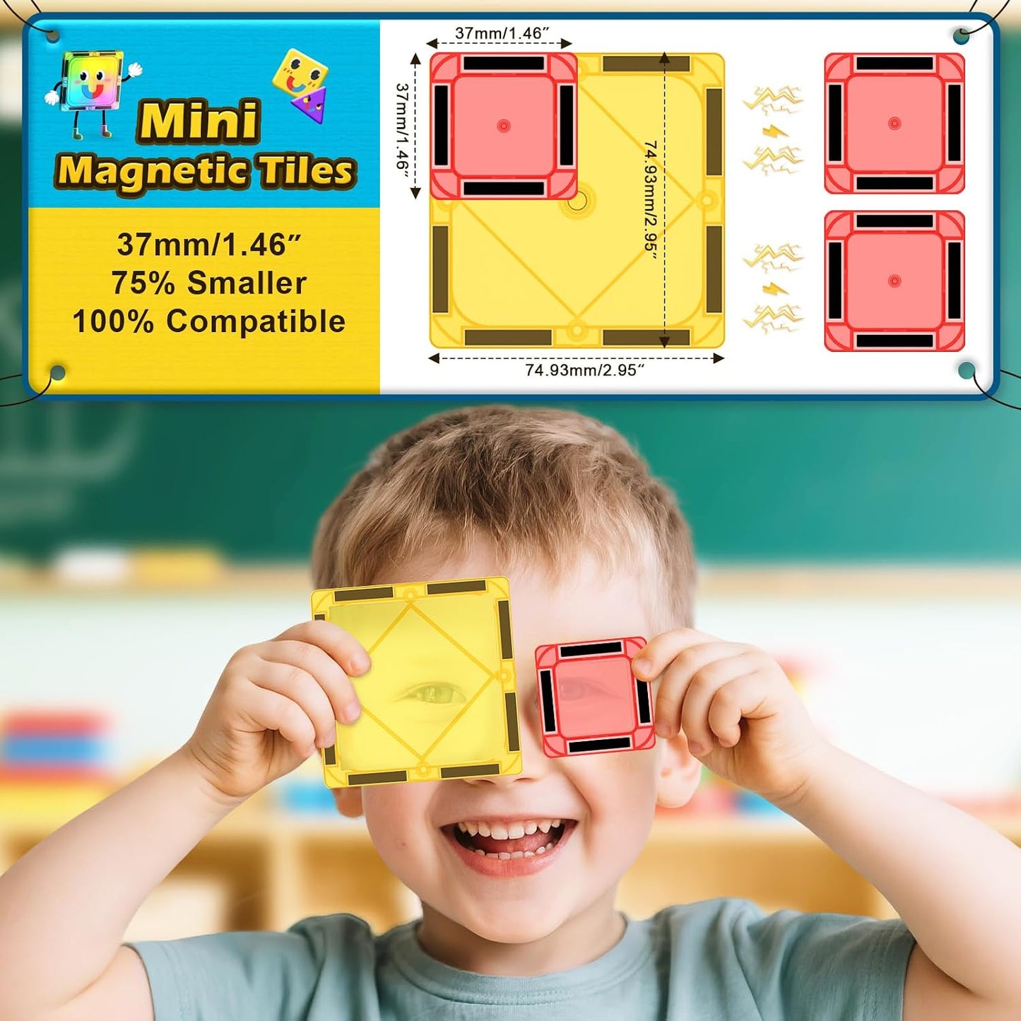 Azulejos magnéticos para niños 3-8 años STEM juguete