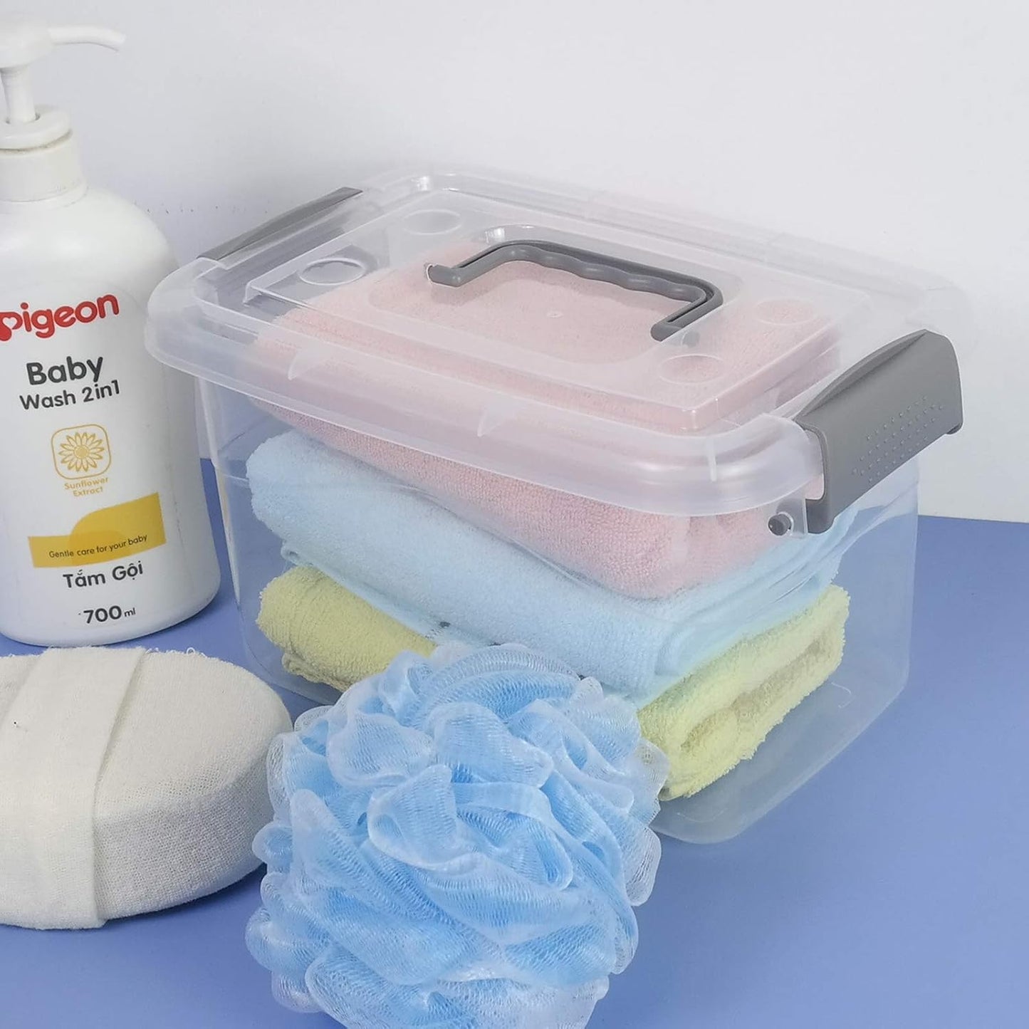 Set 6 Cajas Plástico Almacenamiento Transparentes Apilables