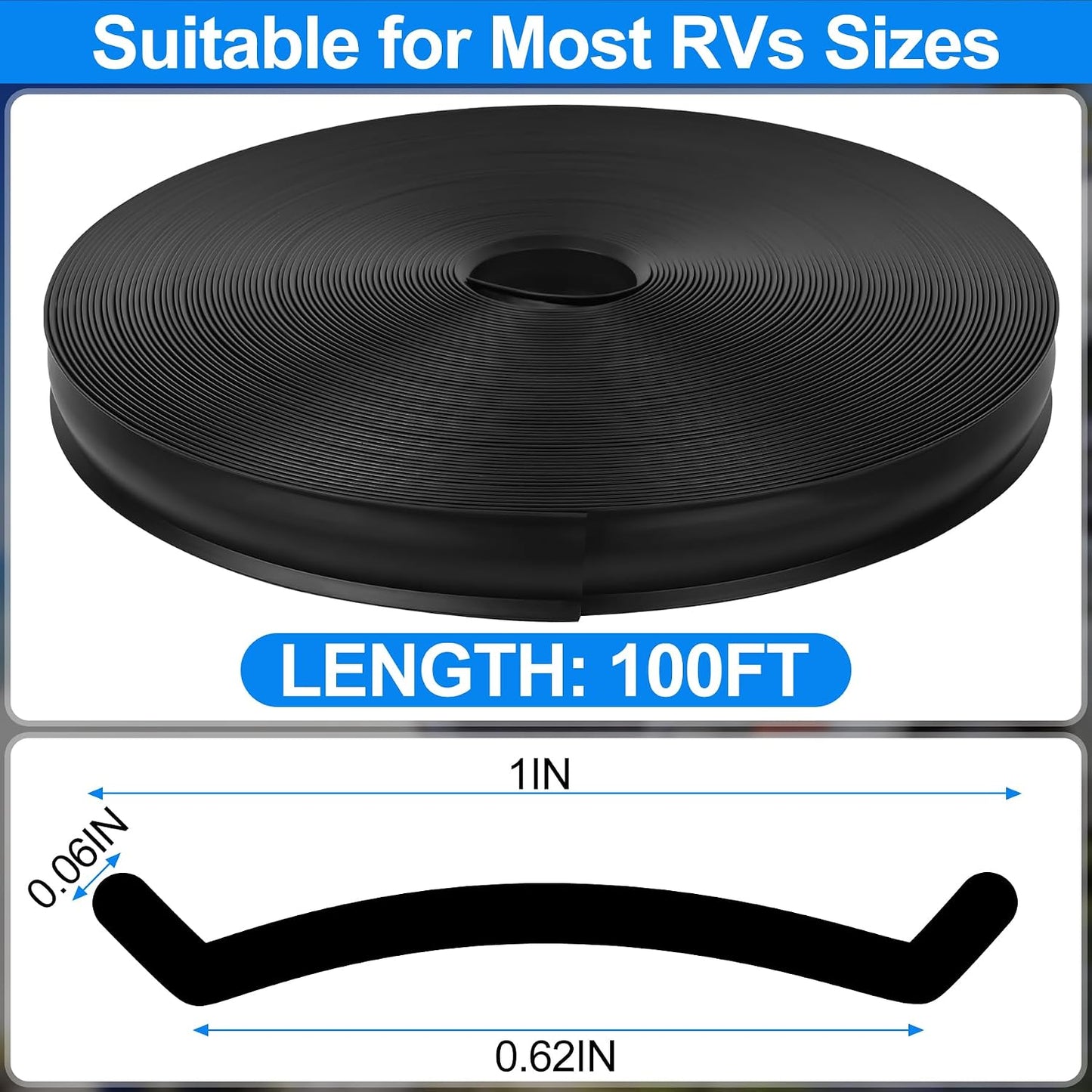 Moldura TPE para RV 30.48m sellado exterior tapas