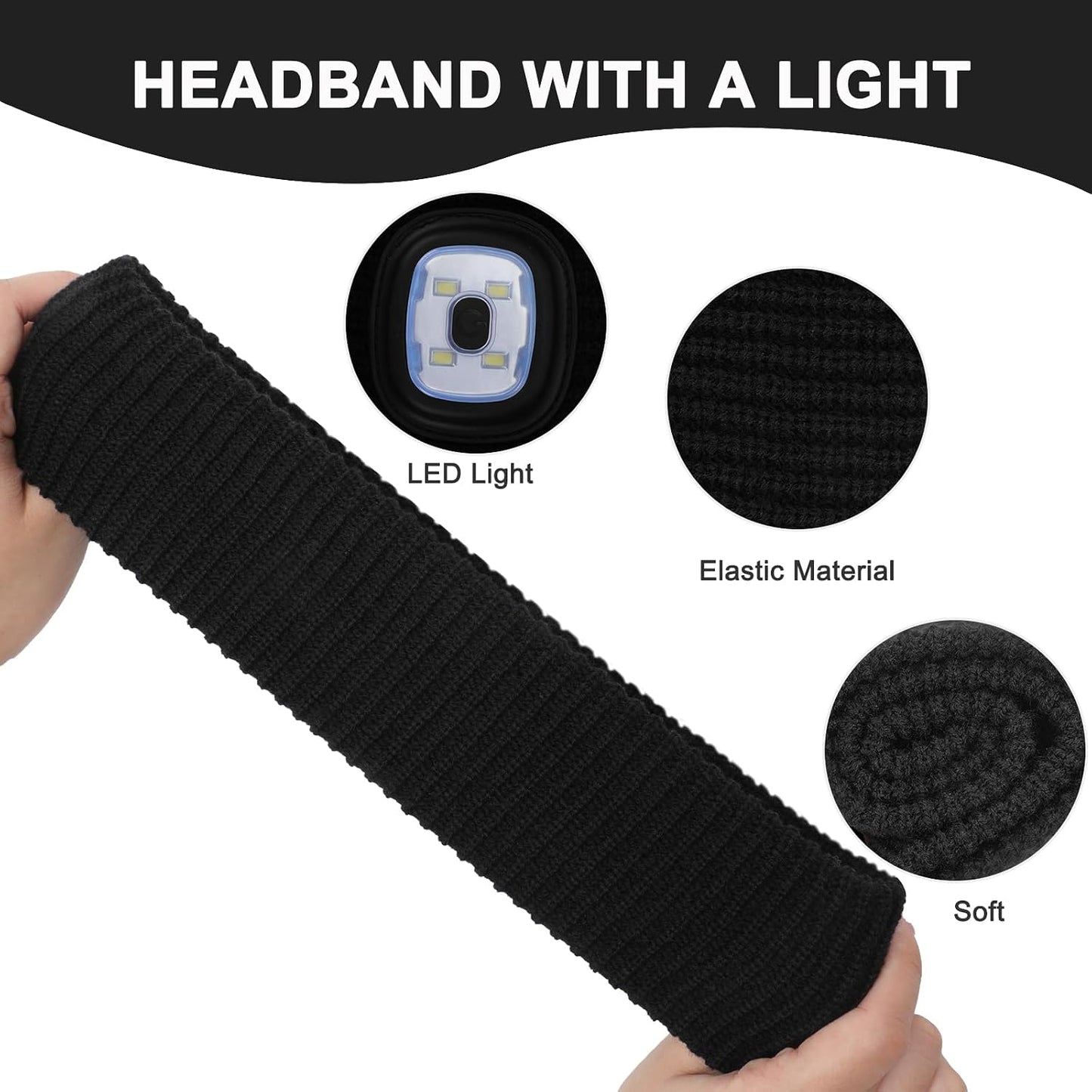 Diadema LED recargable tipo C para deportes al aire libre