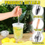 2 Perforadores paja tapas plástico vaso acero inox mango madera