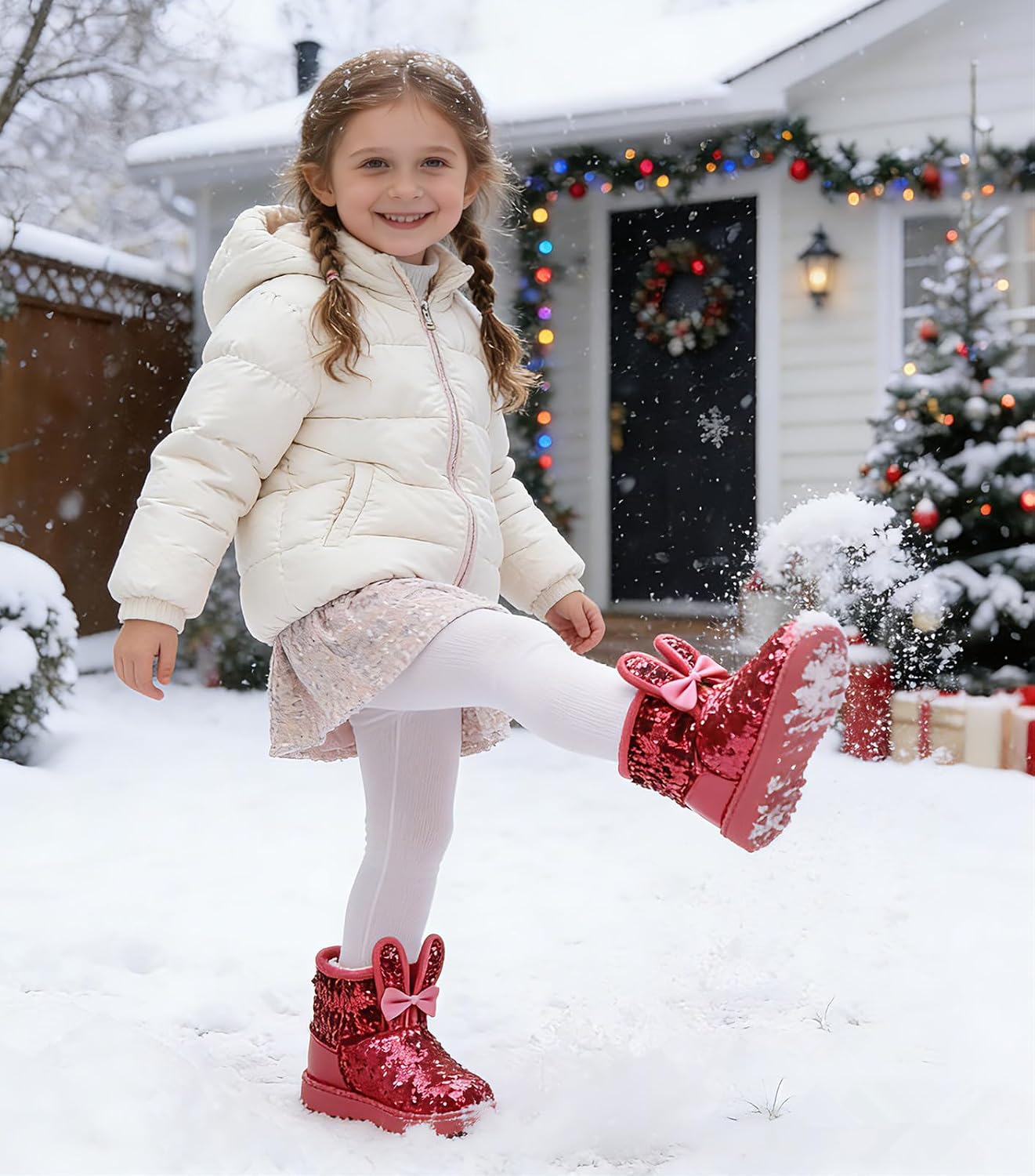 Botas nieve impermeables para niños uso al aire libre