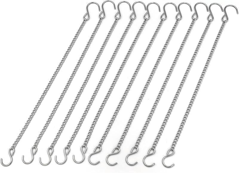 10 Cadenas Acero Inox 12pulg para Colgar Comederos Macetas